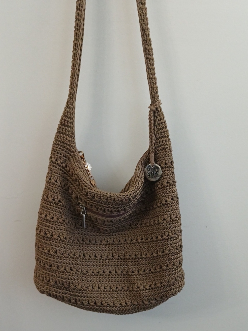 The Sak Crochet Shoulder Bag in Brown